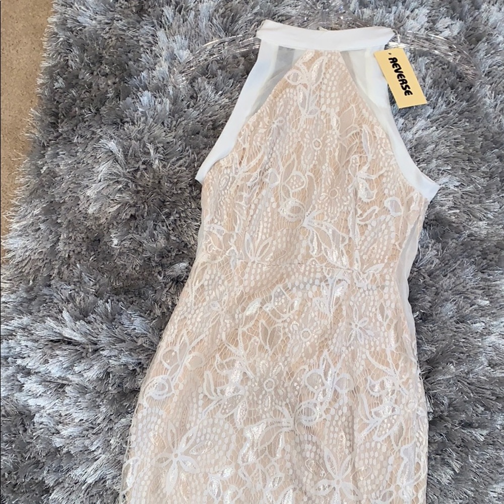 reverse fashion lace mini dress